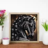 Wundersch&ouml;nes schwarzes Pferd - speziell geformtes Diamantgem&auml;lde - 30*30cm