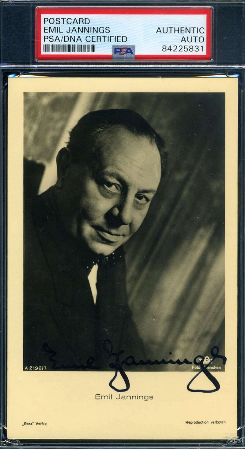Emil Jannings PSA DNA Signed Vintage Photo Poster painting Postcard First Oscar Recipient