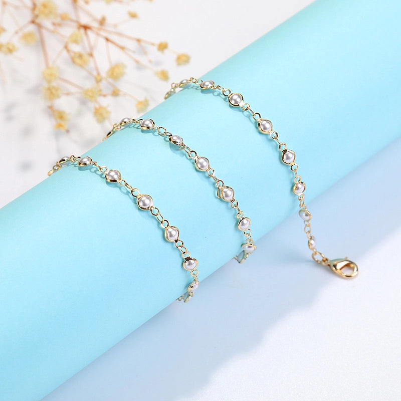 Casual Minimalist Geometric Crystal Unisex Glasses Chain