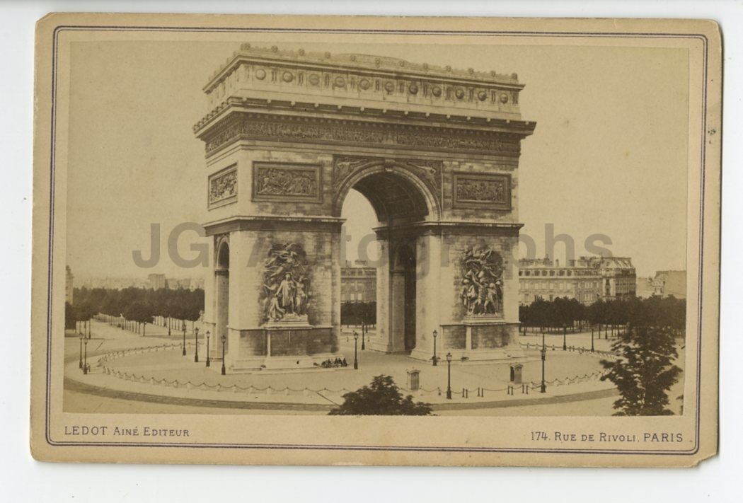 Paris, France - Original 19th Century Cabinet Card Photo Poster painting - Arc de Triomphe