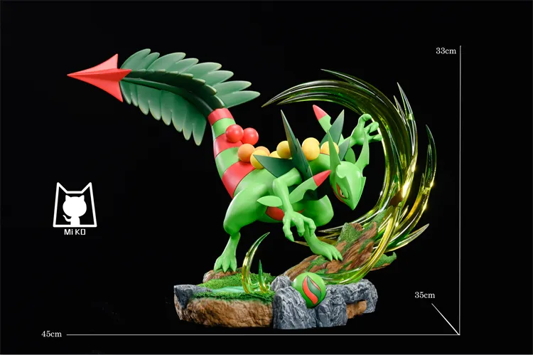 Treecko Evolution Set Evolution of Mega Sceptile & Treecko Pokeball - Pokemon Resin Statue ...