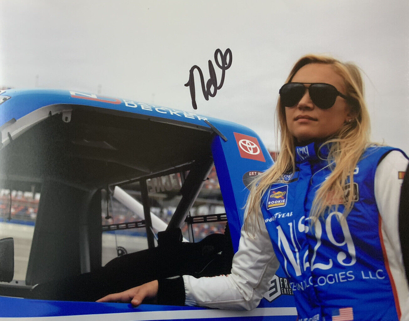 NATALIE DECKER HAND SIGNED 8x10 Photo Poster painting NASCAR DRIVER RARE AUTOGRAPH AUTHENTIC