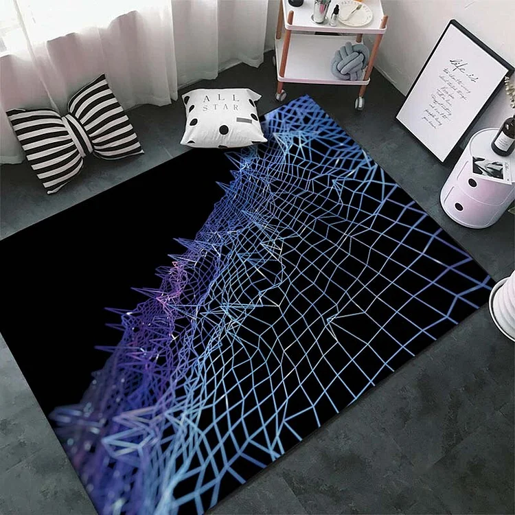 3D Grid Space Pattern Cool Carpet for Bedroom Area Rugs In The Living Room Home Decor Floor Mat Bedroom Carpet Decor Play Mat