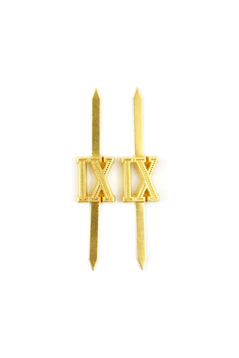   WW2 GermanShoulder Boards Cyphers Gold IX Kassel 13mm 2pcs German-Uniform
