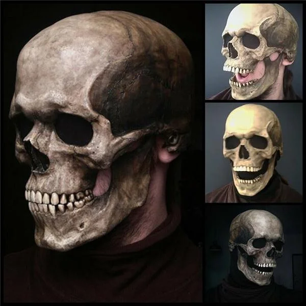 Realistic Skull Mask/Helmet with Movable Jaw