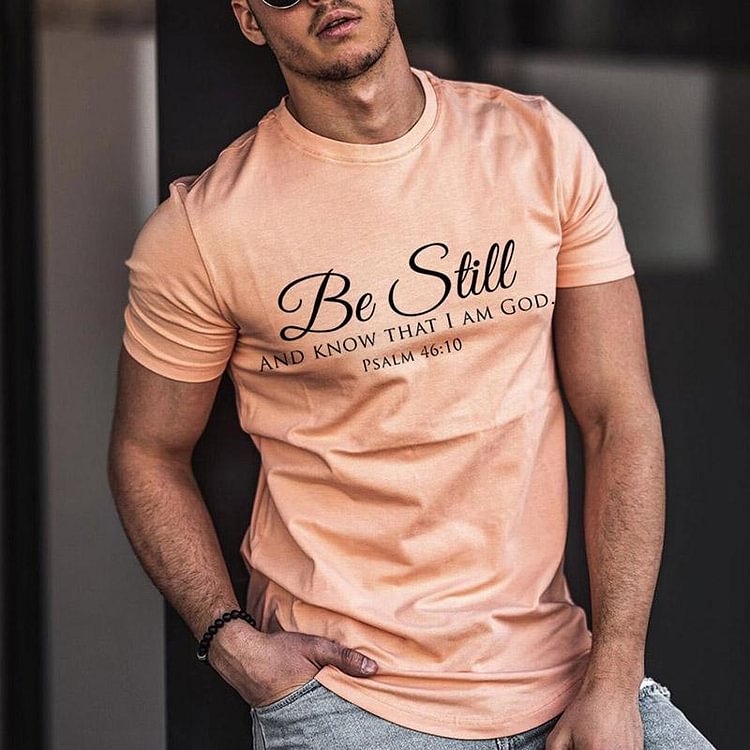 Men's Leisure Fashion Round Collar Short Sleeves Printed T-shirt