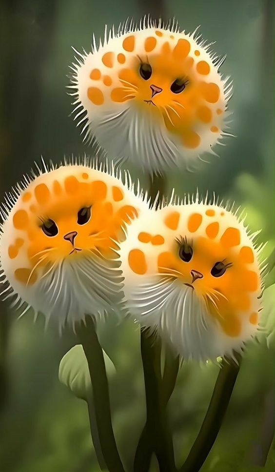 Cat Face Flower-Orange Elf