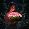 15Pcs Radiant Romantic Tulip Light LED Adjustable Tulip Night Light Warm Light L