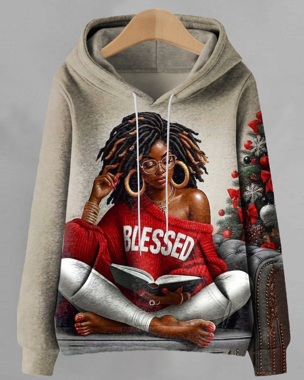 Blessed Afro Girl Long-sleeved Hooded Hooded