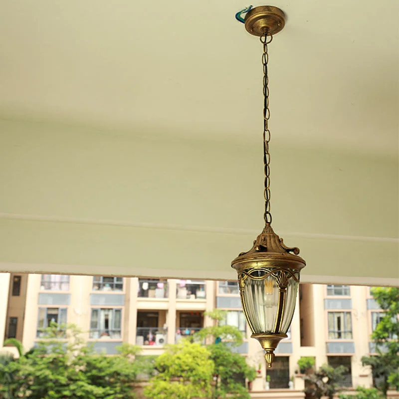 Retro Maple Pattern Outdoor Waterproof Garden Pendant Light