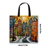 Colorful Houses-11CT DIY Stamped Cross Stitch Shopping Bag 40*40cm/15.75*15.75in