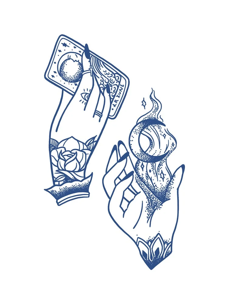 KT51-100 Semi-permanent herbal juice tattoo sticker flower arm clavicle non-reflective simulation tattoo big picture