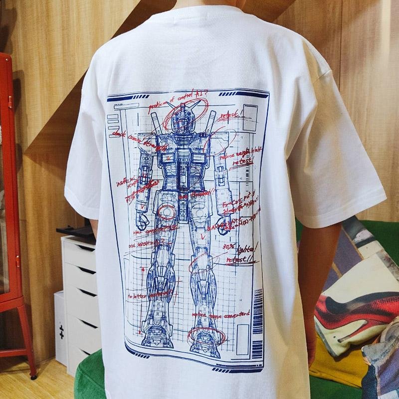 Mobile Suit Gundam Design Drawing Pure Cotton Tshirt weebmemes