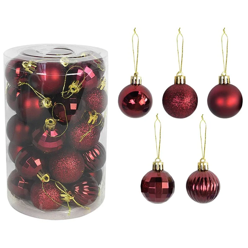 34pcs 4cm Christmas Tree Decorations Balls Bauble Xmas Party Hanging Ball Ornaments Christmas Decorations for Home New Year Gift