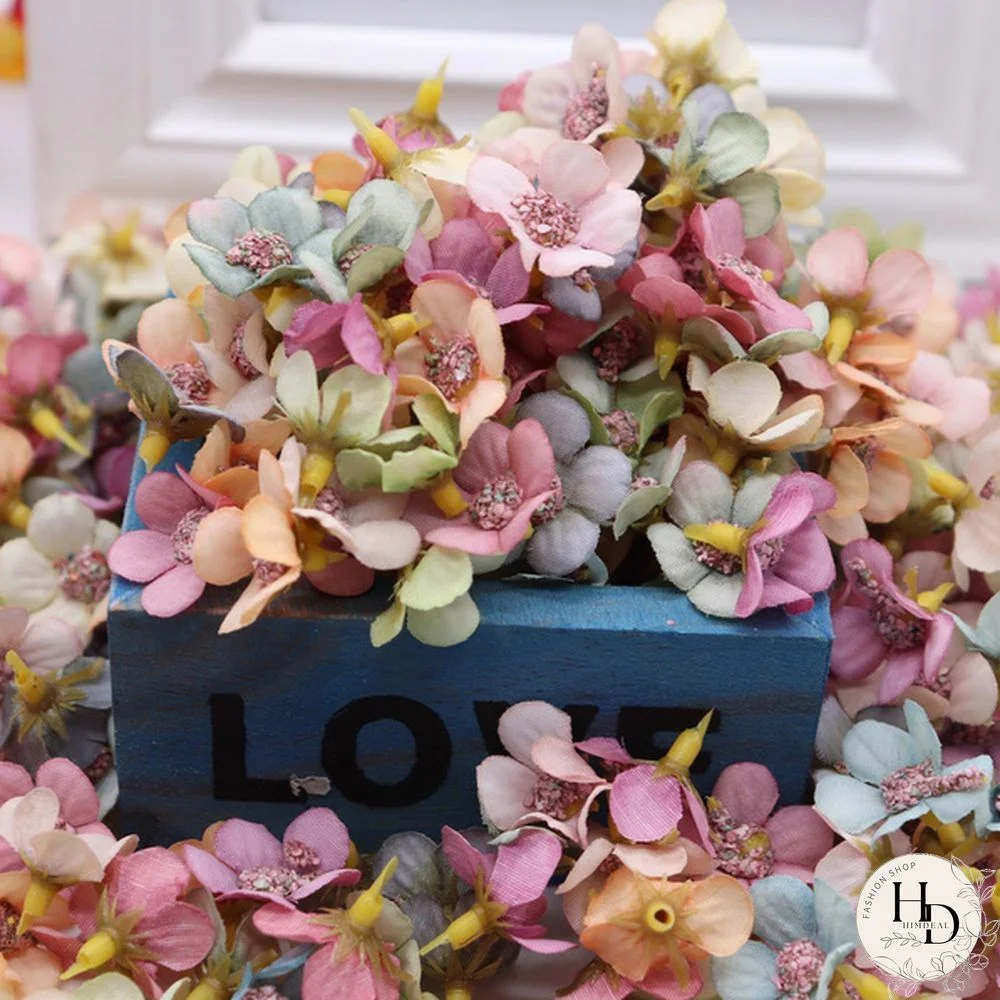 50/100pcs Multicolor Daisy Flower Head Mini Silk Artificial Flower For Wedding Engagement Party Home Decor DIY Garland Headdress