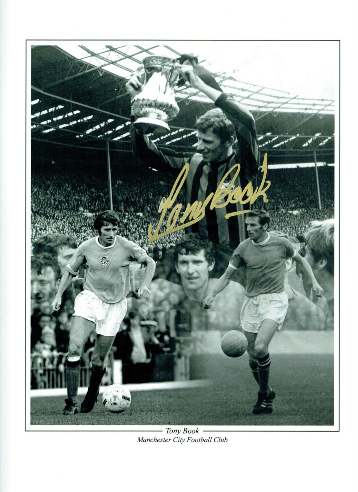 Tony BOOK Signed Autograph 16x12 Manchester City Montage Photo Poster painting AFTAL COA