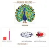 Kit de peinture de boutons en r&eacute;sine en paon pour adultes d&eacute;butants, arts cr&eacute;atifs, d&eacute;coration int&eacute;rieure, boutons ronds de peinture 30x30cm avec cadre