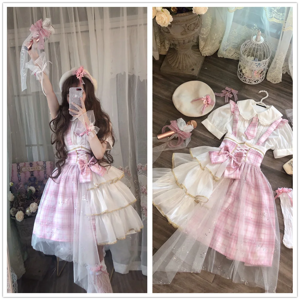  Pink Sweet  Lolita JK Dress Idol Declaration Girls Party Dress Novameme