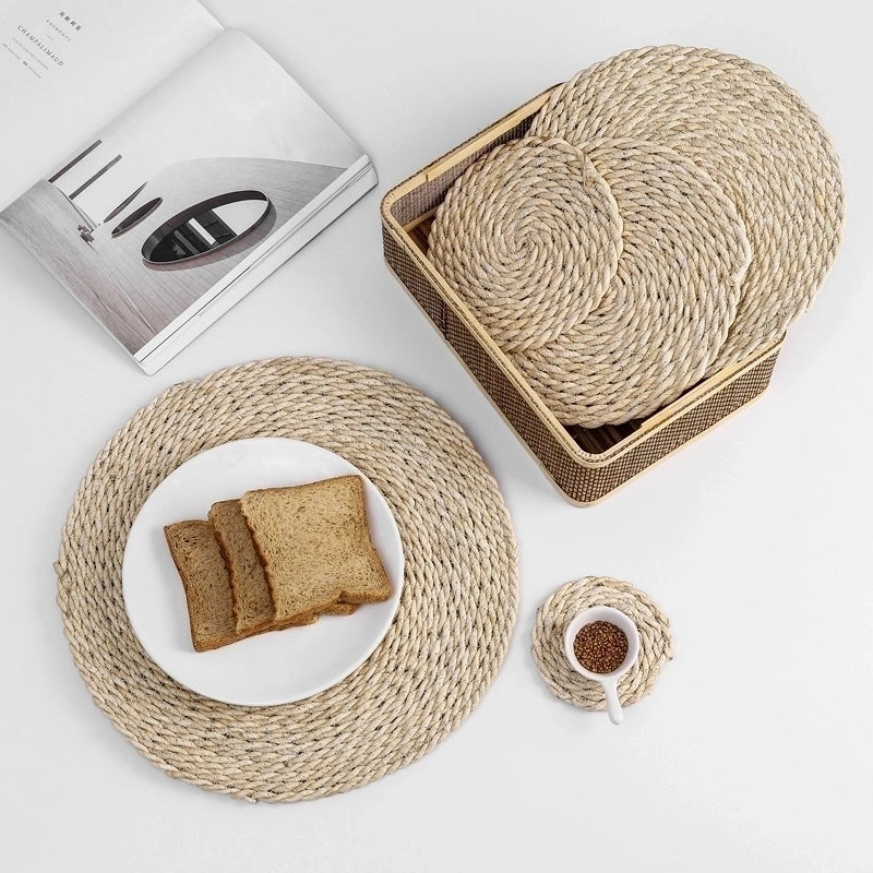 Fashion Solid Color Corn Husk Placemat
