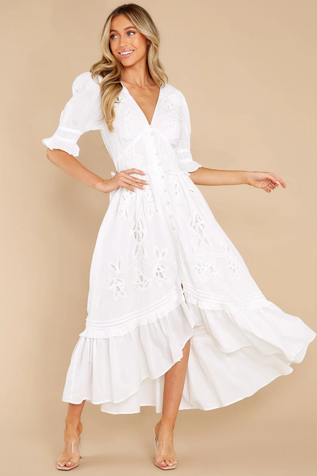 Estelle Ivory Ankle Dress