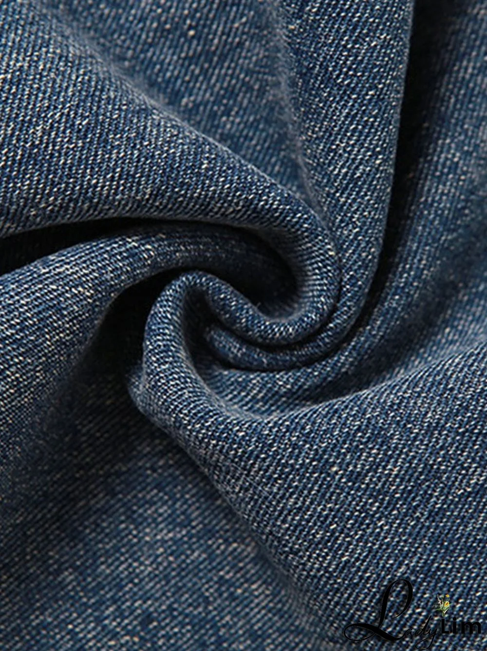 Back Slit Patchwork Long Denim Skirt