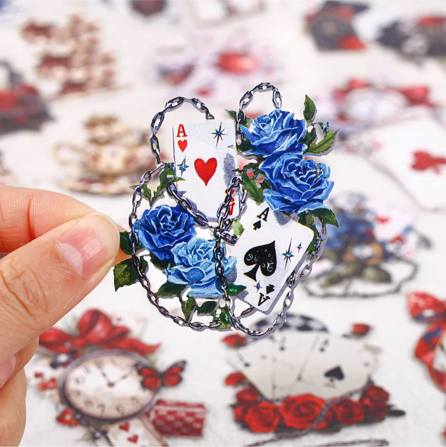 Sticker - Card Series Vintage Flower Playing Cards 1.42