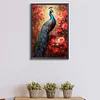 (Grande Taille) Paon et fleur rouge-plein diamant rond peinture-40 * 60cm