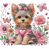 Diamond Painting-DIY Crystal Rhinestone Flower Yorkie