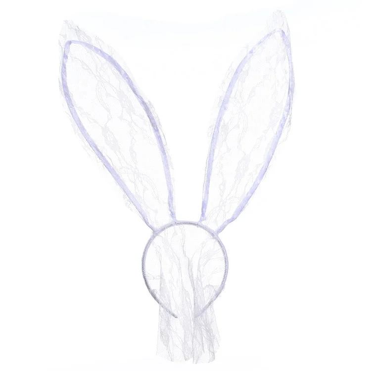 Bunny Ears Hair Band Lace Veil Rabbit Girl Eye Mask Sexy Lingerie Cosplay Accessories Juguetes Sexuales Sex Toys for Women