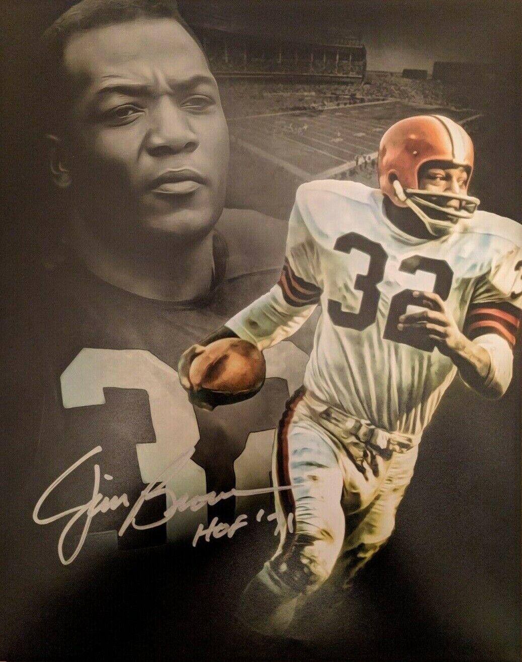 Jim Brown Browns HOF Signed Autographed 8 x 10 Photo Poster painting REPRINT