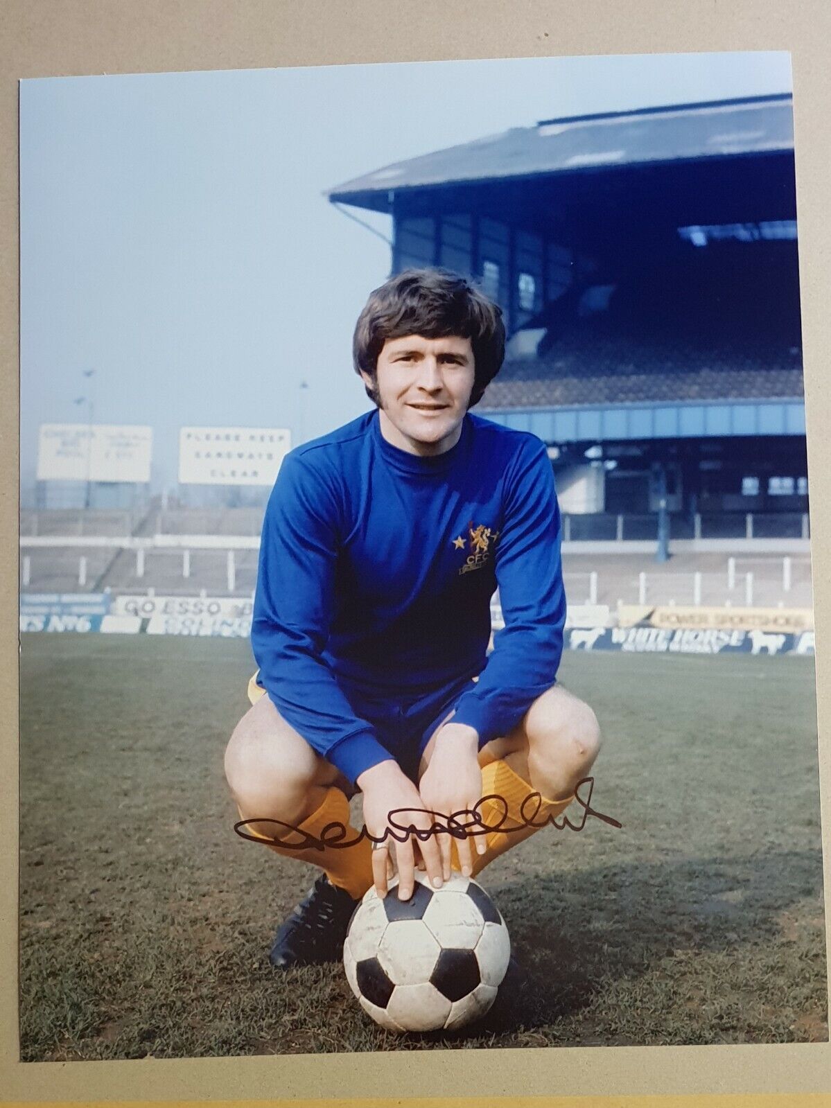 John Hollins hand-signed 10x8 Photo Poster painting pictured playing for Chelsea