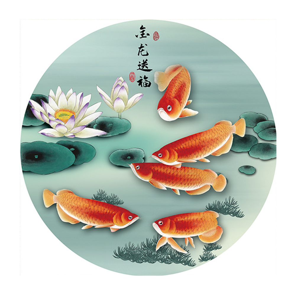 

Gold Fish - 11CT Stamped Cross Stitch - 50*50CM, 501 Original