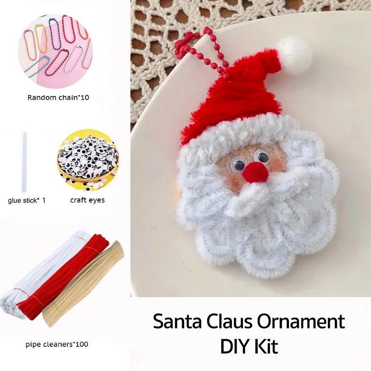 DIY Pipe Cleaners Kit - Santa Claus Ornament