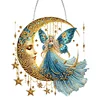 (US Local)Acrylic Moonlight Goddess Diamond Art Hanging Pendant for Garden Window Decor(C)