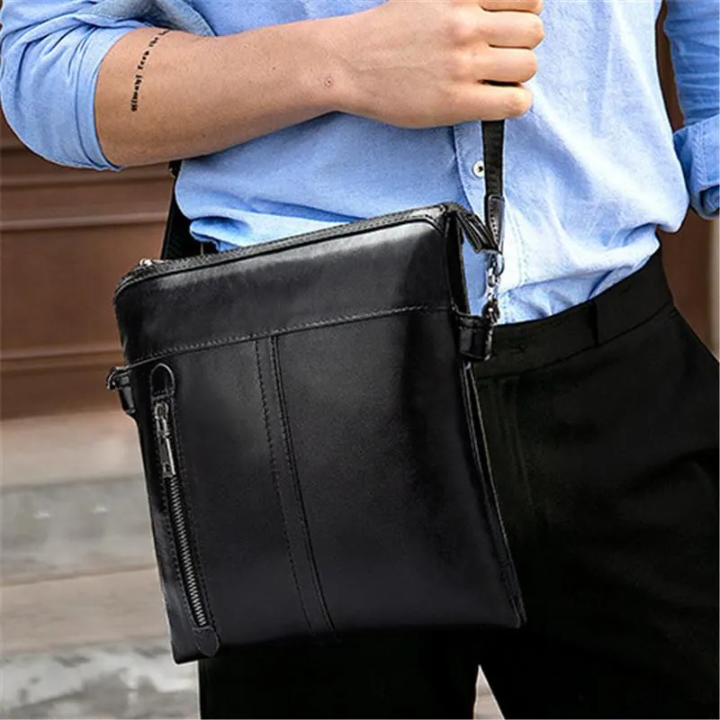 Mens Classic Mulitipurpose Crossbody Bags Leather Shoulder Packs