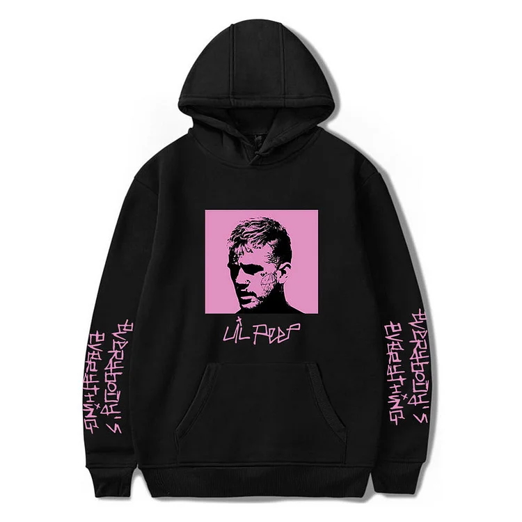 Hip Hop LilPeep Letter Printed Hoodie Pullover Streetwear at Hiphopee