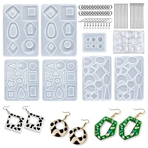 Resin Earring Mold, Jewelry Earring Silicone Molds for Epoxy Resin Casting,  Resin Hoop Earrings Mould for DIY Jewelry