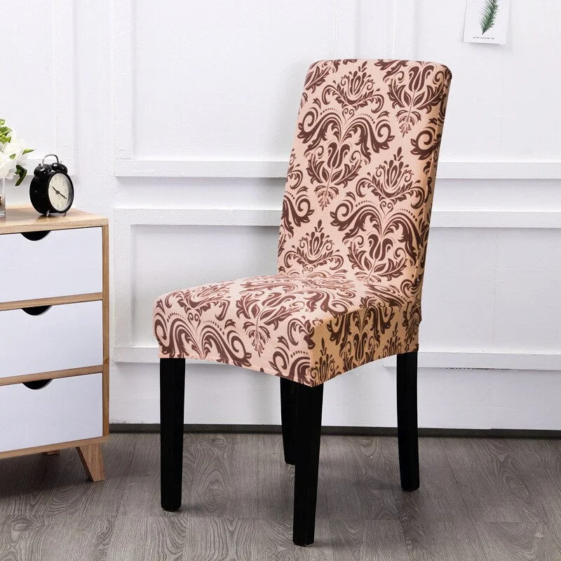 1PCs Spandex Elastic Printing Dining Chair Slipcover Removable Anti-dirty Kitchen Seat Case Stretch Chair Cover for Banquet