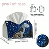 DIY Diamond Art Tissue Box Holder Wolf PU Leather Diamond Art Desktop Organizer Resin Rhinestone Storage Organizers Gem Art Home Office Decor Craft Gift