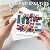 6pcs Diamond Painting Love Independence Day Greeting Card with Envelope for Family Friends Holiday Gift Congratulations