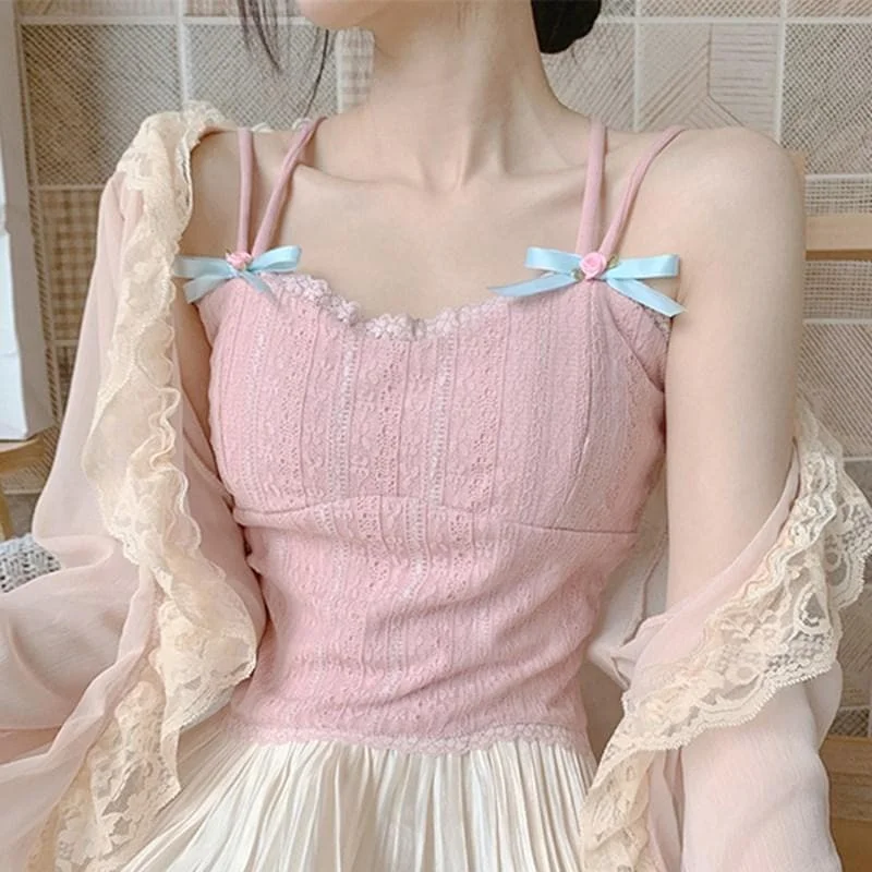 Lovely Pink Cute Bow Camisole Top SS2001