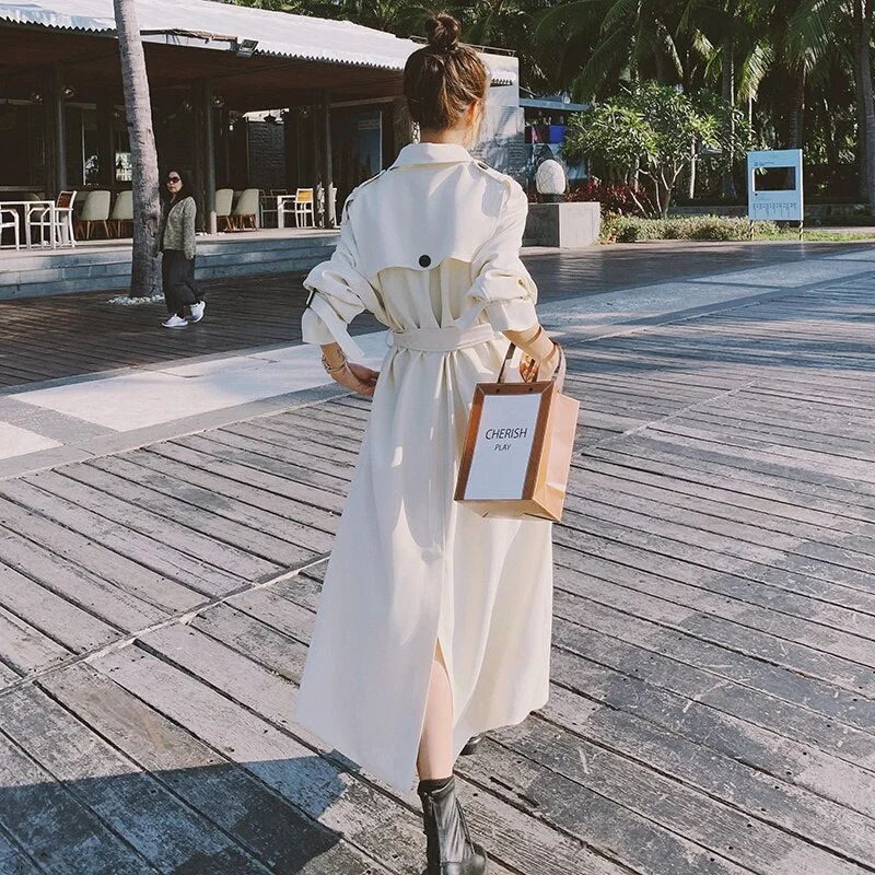 Brand New Fashion Elegant Women Trench Coat with Belt Lady Duster Coat Windbreaker Female Outerwear Spring Autumn Clothes
