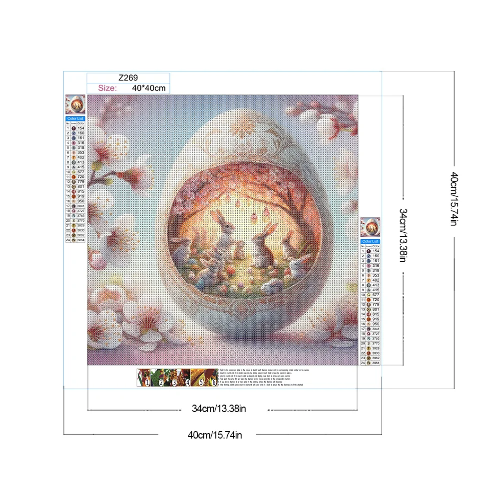 Diamond Painting - Full Round Drill - Rabbit(Canvas|40*40cm)