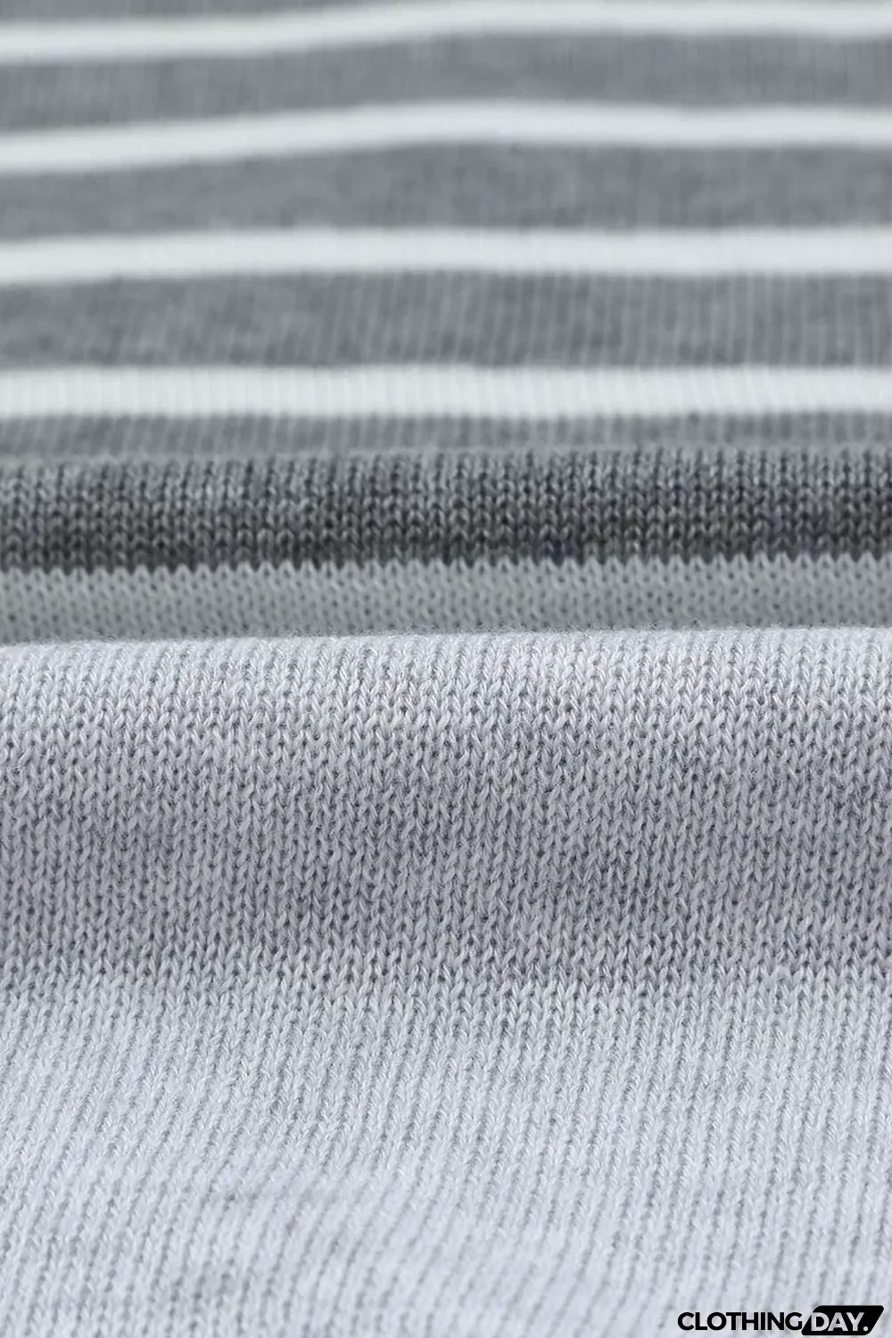 Gray Striped Colorblock Sweater