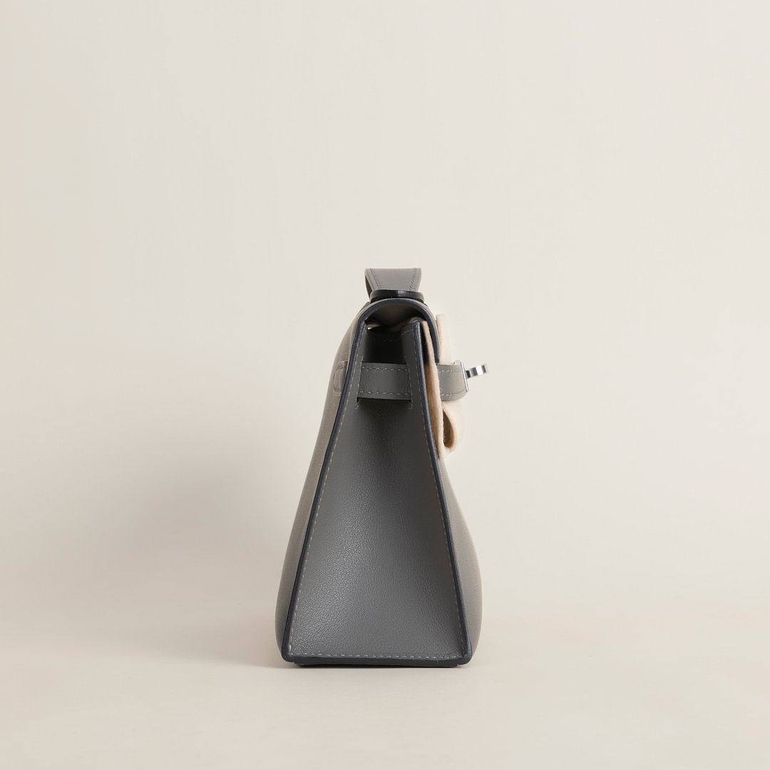 Kelly pochette Swift 0L Gris Mayer PHW