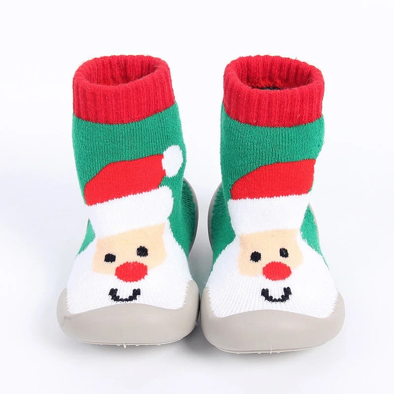 YWHUANSEN 6 to 36M Christmas Children's Indoor Socks With Soft Rubber Sole Baby Walking Shoes Girls Winter Non-slip Floor Socks