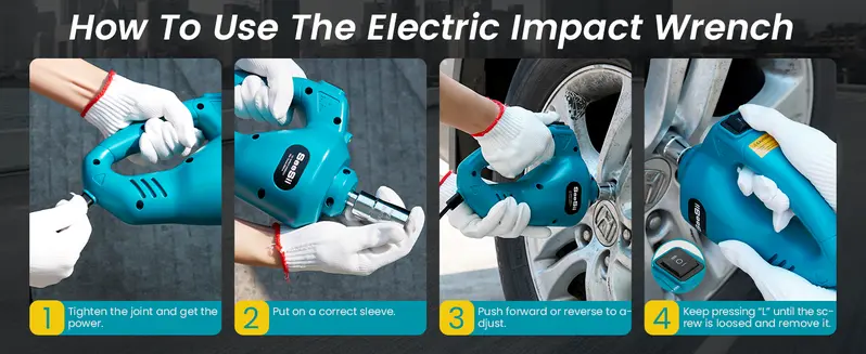 Product Introduction of SEESII 4-in-1 Electric Car Jack Set. 5-Ton Car Lift Kit for SUV/Truck Tires. Electric Impact Wrench / Tire Inflator. Change Tires in Minutes. CarHacks. DIYTools. dealsforyoudays 7
