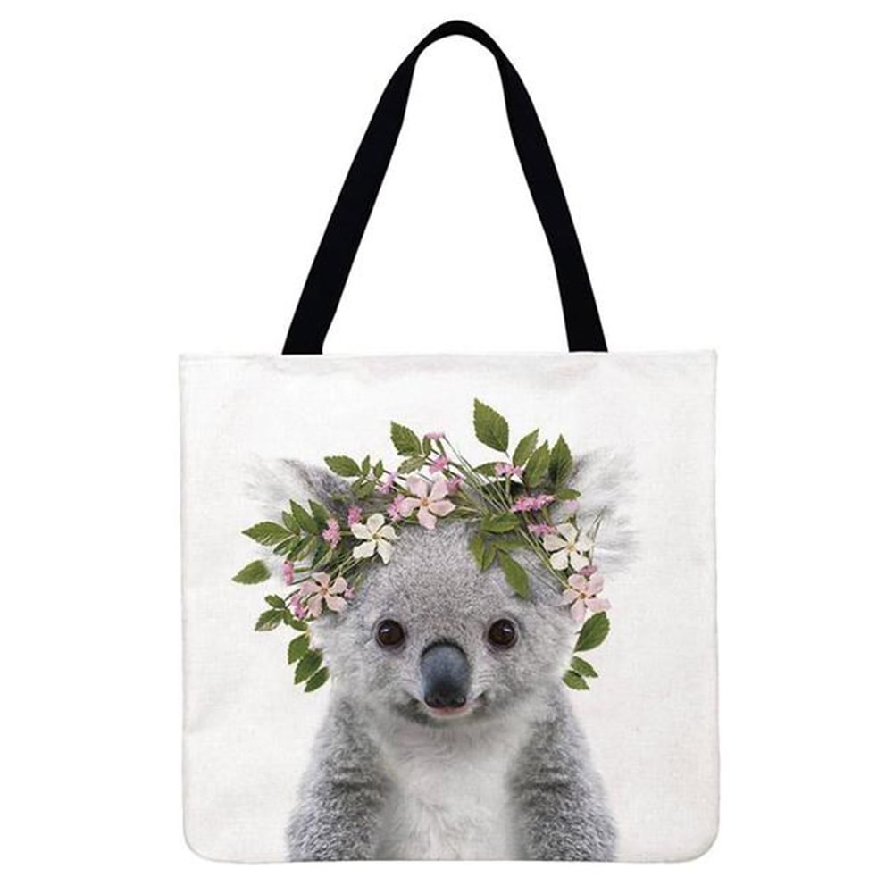 Linen Tote Bag-Cute koala