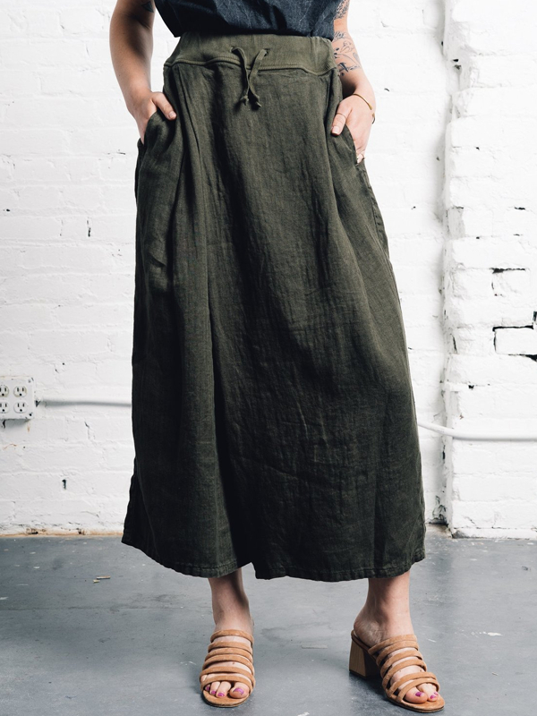 Large Size Loose Cotton and Linen Lace-up Women's Culottes tjj Shicloths