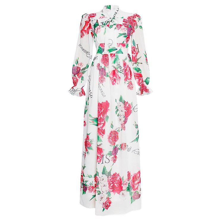 African Americans fashion QFY African Chiffon Dresses For Women 2022 New Fashion Dashiki Print Ankara Maxi Dress Long Sleeve Elegant Gowns Wedding Party Ankara Style QueenFunky